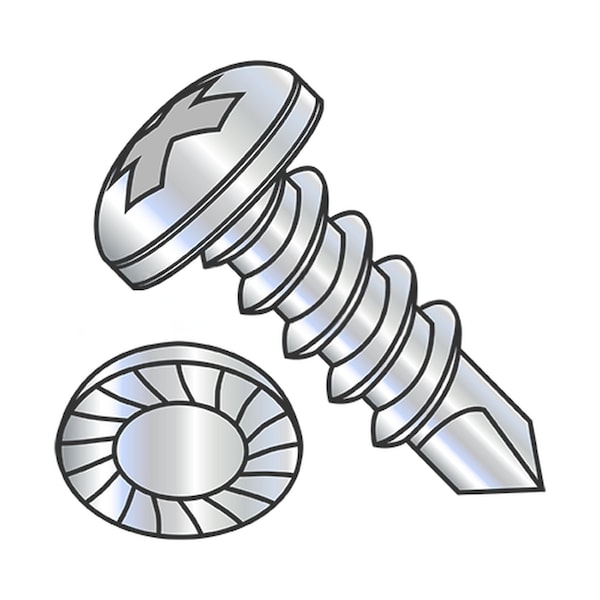 Usa Industrials Self-Drilling Screw, #10-16 x 5/8 in, Zinc Plated Steel Pan Head Phillips Drive BULK-SCRW-12078 - main